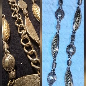 Brighton Inspired S925 & Gold Vintage Chain Link Belt